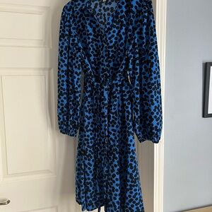 Blue and Black Polka Dot Dress